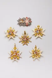 Kingdom of the Two Sicilies (Two Sicilies) - Saint January Order - Hög: juvel som består av en tallrik av Saint January Order och en tallrik av den Constantine Order of Saint George