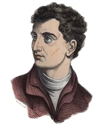 LEONE BATTISTA ALBERTI (1404-1472). Italiensk matematiker, arkitekt, målare och författare. Gravering -