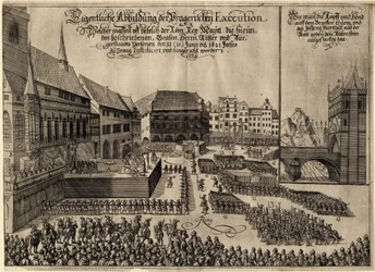 Trettioåriga kriget - avrättningen av 27 tjeckiska herrar på Gamla stadens torg i Prag den 21 juni 1621