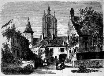 La maison au Mans av Paul Scarron (1610-1660), fransk författare. gravyr från 1800-talet.