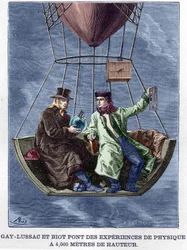 Louis-Joseph Gay-Lussac (Louis Joseph Gay Lussac) och Biot gör fysikexperiment på 4 000 meters höjd - i "Album de la Science; berömda vetenskapsmän; Stora upptäckter””” 1896.