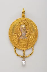 Medalje af 1589 til ære for dronning Elizabeth I. Offverse (1500-tallet) swed