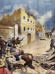 Mexikansk revolution (Mexikansk revolution: Amerikanska marinsoldater slåss i Vera-Cruz, april 1914) Illustration i "" L