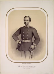Milano I (1854-1901), kung av Serbien - Anonym - ca. 1869 - Litografi - 47x34 - Privat samling