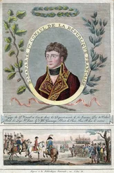 Napoleon Bonaparte som Frankrikes förste konsul - Anonym - 1802 - Etsning, akvarell - 28,1x17,9 - Privat samling