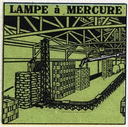 Nya gasegenskaper: kvicksilverlampa. Anonym illustration av 1925. Privat samling.