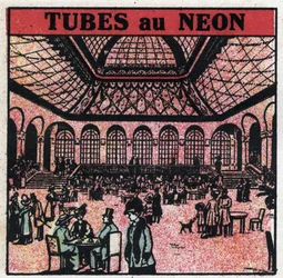 Nya gasegenskaper: neonrör. Anonym illustration av 1925. Privat samling.