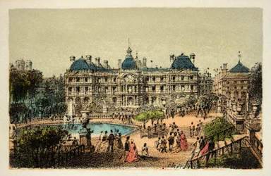Paris 1874: Luxemburgs trädgård, privat samling