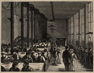 Paris, professionell kommunal skola Diderot - gravyr 1890