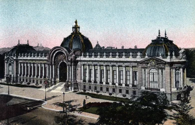 Paris: exteriör vy av Petit Palais öppnade 1900, foto från 1920 i "konstnärligt album" av staden Paris