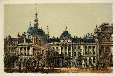 Paris 1874: Justitiepalatset och Sainte Chapelle, privat samling