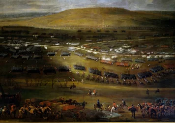 Passage av Mosel 1705. Anonym målning från 1705. Chateau De Vaux Le Vicomte.