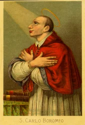 Fromma bild: Charles Borromeo kardinal ärkebiskop av Milano (kromolitografi)