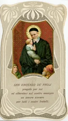Fromma bild: St Vincent de Paul (kromolitografi)