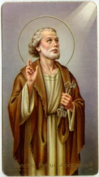 Fromma bild: Aposteln St Peter (kromolitografi)