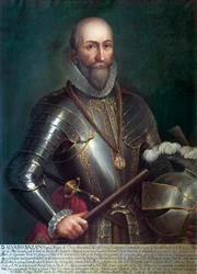 Porträtt av Alvaro de Bazan y Guzman, första markis av Santa Cruz (1526-1588), spansk amiral och navigatör. Anonym målning, olja på duk.