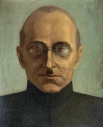 ""Porträtt av Lavrenty Beria (eller Lavrenti Beriya) (1899-1953) sovjetisk statstjänsteman"" Anonym målning Privat samling