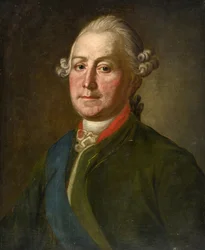 Porträtt av Lev Alexandrovitch Narychkine (Lev Alexandrovich Naryshkin) (1733-1799) - par Anonymous, andra hälften av 1700-talet. - Olja på duk, 55x45 - Privat samling