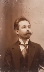 Porträtt av den ryske pianisten och tonsättaren Alexander Skrjabin (Scriabin eller Skriabin) (1871-1915) - Anonym. Fotografi. Privat samling
