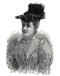 Porträtt av Adelina Patti (1843-1919), italiensk sångerska. Gravyr i "" Le Petro Parisien""