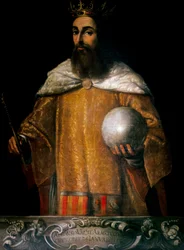 Porträtt av Alfonso IV, kung av Aragon kallad den milde (1299-1336) (målning)