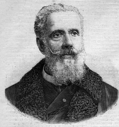Porträtt av Anatole de La Forge (1821-1892), fransk politiker. Gravyr i "" Le Peute Parisien""
