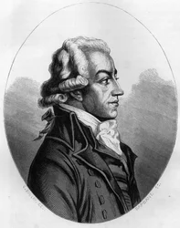 Porträtt av Antoine Pierre Joseph Marie Barnave (1761-1793) fransk politiker - gravyr från 1863 i "Den röda boken - Histoire De L