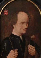 Porträtt av Arent Franckensz van der Meer, ca 1550-1560 (olja på pannå)