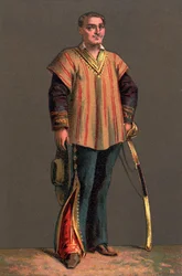 Porträtt av BENITO PABLO JUAREZ (1806-1872) mexikansk statsman och revolutionär. Kromolitografi Privat samling