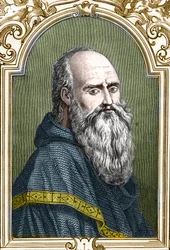 Porträtt av Bernardino de Scapis kallad Bernardino Luini (1481-1532) italiensk målare. gravyr av 1859 i "" gallerierna i Europa - Italien "" av armengaud. Privat samling.
