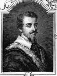 Porträtt av Camillo Procaccini (1551 - 1629) italiensk målare. gravyr av 1859 i "" gallerierna i Europa - Italien"" av Armandaud. Privat samling.