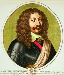 Porträtt av Charles de Schomberg (1601-1656), hertig av Halluin, par och stallmästare i Frankrike under Ludvig XIII, Privee Collection