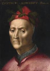 Porträtt av Dante Alighieri (1265-1321) - Anonym målning från 1500-talet - privat samling