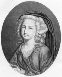 Porträtt av Elisabeth Philippine Marie Helene av Frankrike kallad Madame Elisabeth (1764-1794), syster till Ludvig XVI - Gravyr från 1863 i "" Le Livre Rouge - Histoire De L
