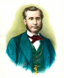 Porträtt av Emile Ollivier (1825-1913), fransk politiker. Gravyr av 1800-talet. Privat samling