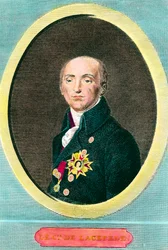 Porträtt av Etienne de La Ville, greve De Lacepede (1756-1825), fransk naturforskare. Anonym gravyr