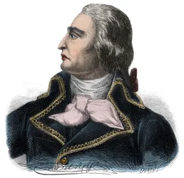 Porträtt av Francois Joseph Westermann, fransk general (1751-1794) av den republikanska armén - Gravyr i "Histoire des Girondins"" av Alphonse de Lamartine (1790-1869) 1865-1866 - Privat samling