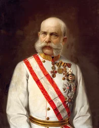 Porträtt av Franz Joseph I av Österrike - Anonym. Olja på duk, ca. 1910. Privat samling