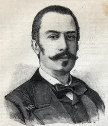 Porträtt av Giovanni Giolitti (1842-1928), italiensk politiker, ordförande för ministerrådet. Gravyr i "" Le Petro Parisien""