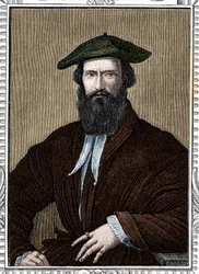 Porträtt av Girolamo Francesco Maria Mazzola sa Parmigianino eller Parmesanen (1503-1540) italiensk målare. gravyr av 1859 i "" gallerierna i Europa - Italien "" av armengaud. Privat samling.