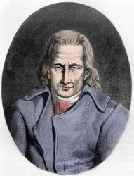 Porträtt av Jacques Cazotte, fransk författare - Porträtt av Jacques Cazotte (1719-1792) - Gravyr från 1863 i "" Le Livre Rouge - Histoire De L
