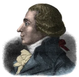 Porträtt av Jean-Baptiste Boyer-Fonfrede (Jean Baptiste Boyer Fonfrede) (1766-1793), fransk politiker - Deputerad till konventet, det tillhör Girondinerna - Gravyr i "Histoire des Girondins" av Alphonse de Lamartine (1790-1869) 1865-1866 - Privat