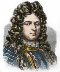 Porträtt av Jean Bart (1650 - 1702), fransk kapare. Gravyr från 1800-talet. Privat samling.