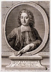 Porträtt av Jean Francois Lalouette (1651-1728) engelsk kompositör och regissör Gravyr. 1700-talet. Milanesisk privatsamling