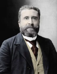 Porträtt av Jean Jaures (1859-1914), fransk socialistdeputerad.