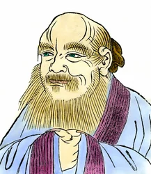Porträtt av Lao Tseu (605 - 520 f.Kr.) kinesisk filosof.