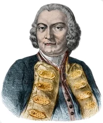 Porträtt av Lord George Anson (1697-1762) brittisk amiral och rik aristokrat känd för sin jordomsegling