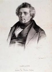 Porträtt av Luigi Lablache (1794-1858) Italiensk och fransk operasångare Gravyr. 1800-talet. Milanesisk privatsamling