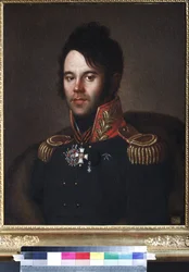 Porträtt av generalborgmästare Pyotr Afanasievich Papkov (1772-1853) - Anonym. Olja på duk