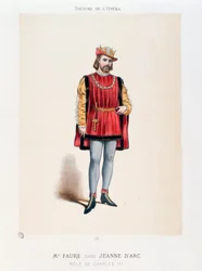 Porträtt av Herr Faure som tolkar kung Karl VII i operan Jeanne d